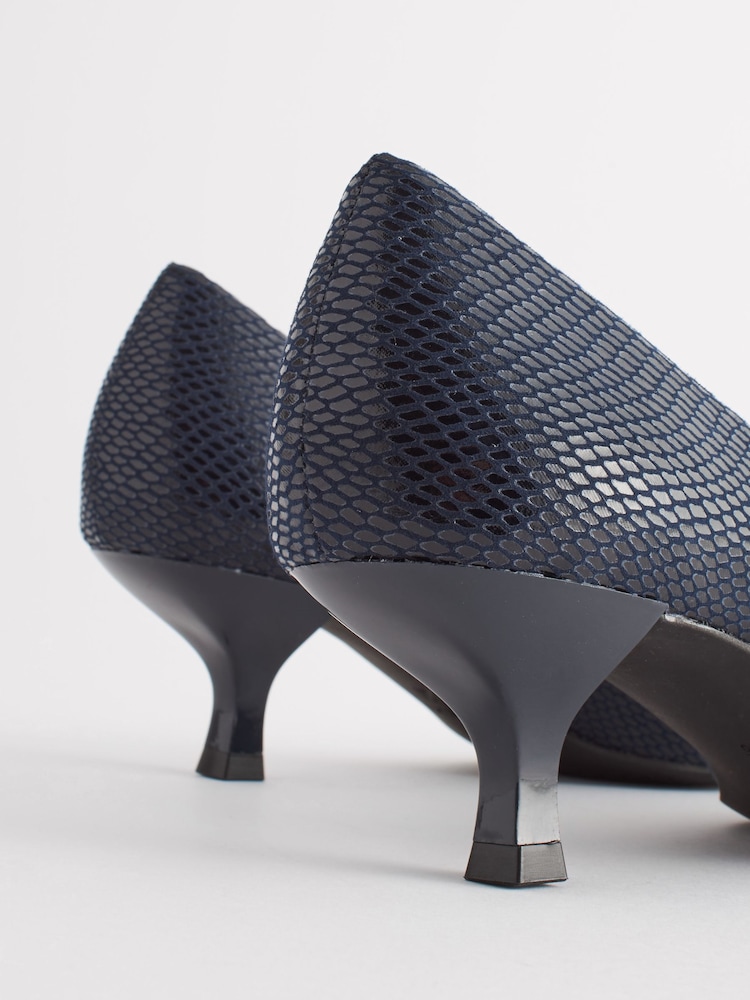 Navy Blue Standard/Wide Fit Forever Comfort® Kitten Heel Court Shoes - Image 7 of 7