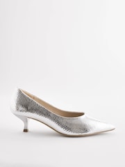 Silver Extra Wide Fit Forever Comfort® Kitten Heel Court Shoes - Image 3 of 6