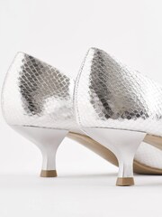 Silver Extra Wide Fit Forever Comfort® Kitten Heel Court Shoes - Image 4 of 6