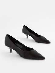 Black Extra Wide Fit Forever Comfort® Kitten Heel Court Shoes - Image 1 of 5