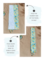 Catherine Lansfield Green Lemon and Orange Print 100% Cotton Beach Towel In A Bag - Image 2 of 4