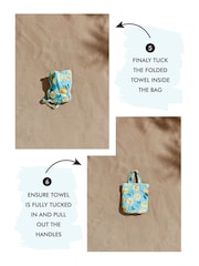 Catherine Lansfield Green Lemon and Orange Print 100% Cotton Beach Towel In A Bag - Image 4 of 4