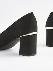 Black/Gold Regular/Wide Fit Forever Comfort® Square Toe Court Shoes - Image 4 of 5