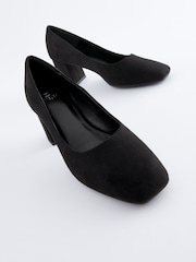 Black Standard/Wide Fit Forever Comfort® Square Toe Court Shoes - Image 4 of 6