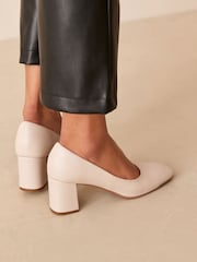 Bone Natural Regular/Wide Fit Forever Comfort® Square Toe Court Shoes - Image 3 of 8