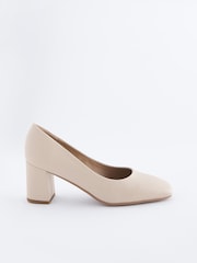 Bone Natural Regular/Wide Fit Forever Comfort® Square Toe Court Shoes - Image 5 of 8