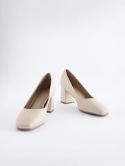 Bone Natural Regular/Wide Fit Forever Comfort® Square Toe Court Shoes - Image 6 of 8