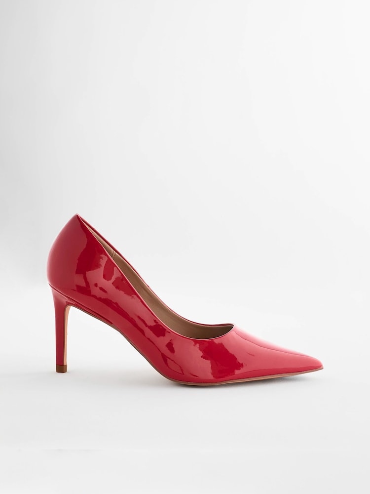 Red Regular/Wide Fit Forever Comfort® Point Toe Mid Heel Court Shoes - Image 4 of 8