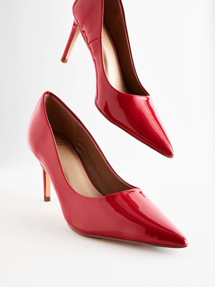 Red Regular/Wide Fit Forever Comfort® Point Toe Mid Heel Court Shoes - Image 6 of 8