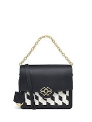 Radley London Small Apsley Road Heirloom Weave Black Flapover Cross-Body Bag - Image 1 of 4