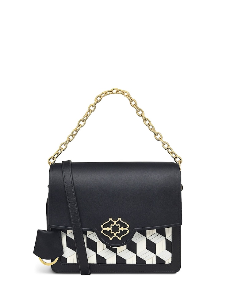 Radley London Small Apsley Road Heirloom Weave Black Flapover Cross-Body Bag - Image 1 of 4