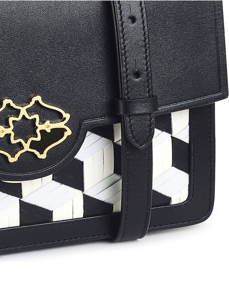 Radley London Small Apsley Road Heirloom Weave Black Flapover Cross-Body Bag - Image 4 of 4
