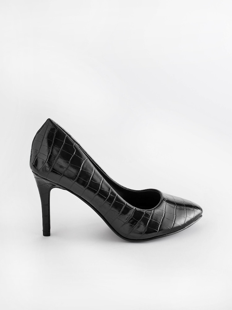 Black Extra Wide Fit Forever Comfort® Round Toe Court Shoes - Image 2 of 7
