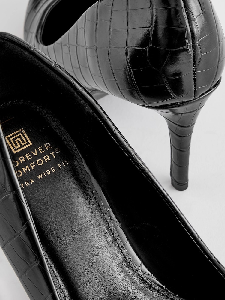 Black Extra Wide Fit Forever Comfort® Round Toe Court Shoes - Image 7 of 7