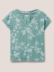 White Stuff Nelly T-Shirt mit Einkerbung am Hals, Blau - Bild 5 von 6