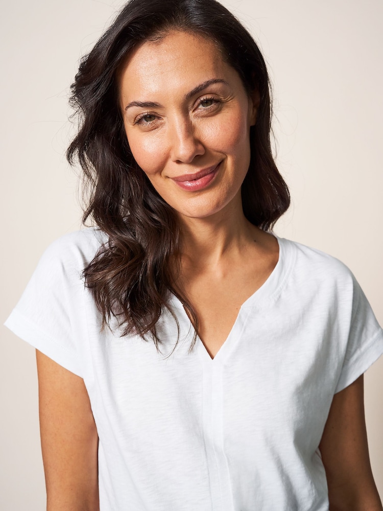 White Stuff Natural 100% Cotton Nelly Notch Neck T-Shirt - Image 4 of 4 White Stuff Natural 100% Cotton Nelly Notch Neck T-Shirt - Image 4 of 4