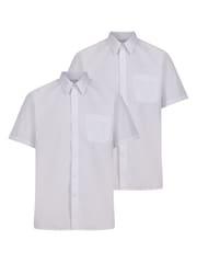 Trutex Boys White Non Iron Short Sleeve School Shirts 2 Pack - Image 1 of 4