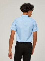 Trutex Jungen Blau Bügelfreie Kurzarm-Schulhemden 2 Packung - Bild 3 von 7