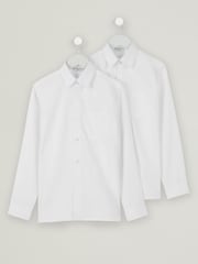 Trutex Boys 2 Pack Long Sleeve Non Iron White School Shirts - Image 1 of 7
