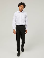 Trutex Boys 2 Pack Long Sleeve Non Iron White School Shirts - Image 5 of 7