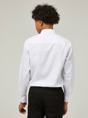 Trutex Boys 2 Pack Long Sleeve Non Iron White School Shirts - Image 6 of 7