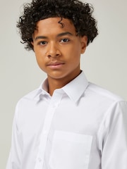 Trutex Boys 2 Pack Long Sleeve Non Iron White School Shirts - Image 7 of 7