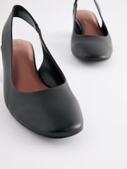 črna - Usnjeni široki čevlji s paščkom čez peto nizko peto Forever Comfort® - Slika 5 iz 7