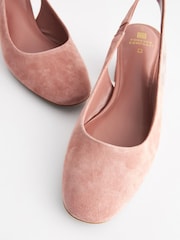 Pink Regular/Wide Fit Forever Comfort® Leather Slingback Low Block Heels - Image 5 of 8