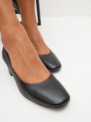 Черный - Кожаные туфли на низком блочном каблуке Forever Comfort® - Image 2 of 7