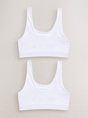 Weiß - Nahtlose Crop-Tops mit Rundhalsausschnitt im 2er-Pack (7 – 16 Jahre) - Bild 1 von 3