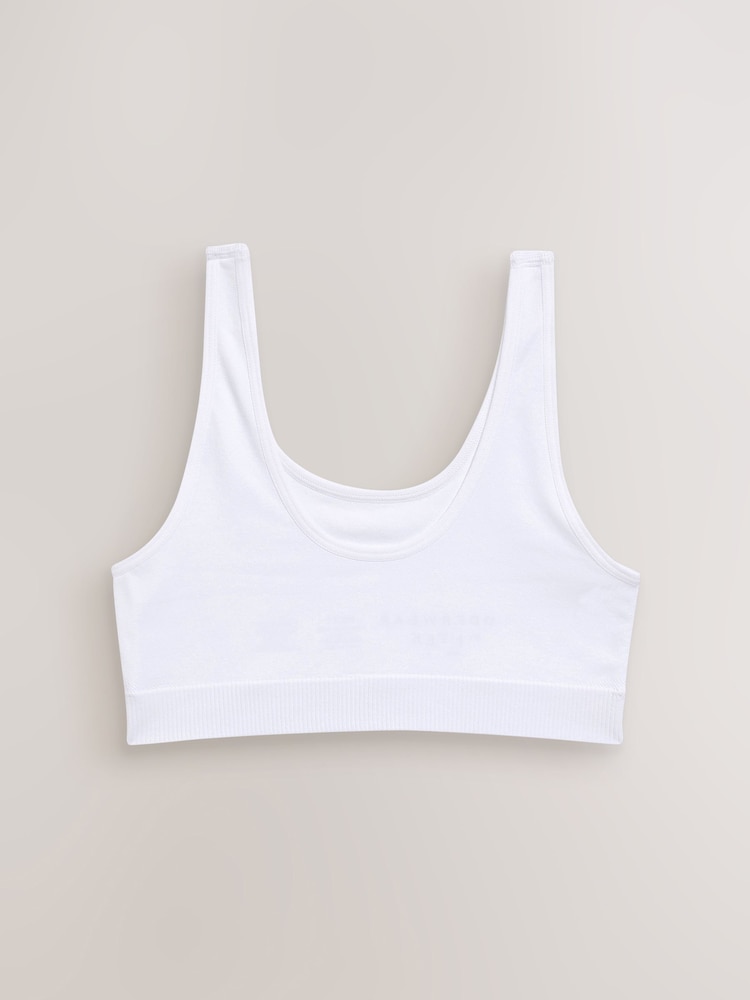 Weiß - Nahtlose Crop-Tops mit Rundhalsausschnitt im 2er-Pack (7 – 16 Jahre) - Bild 2 von 3