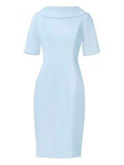 Adrianna Papell Blue Roll Neck Sheath Dress With V Back - Image 5 of 5