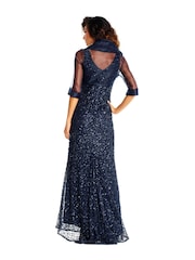 Adrianna Papell Blue Short Sleeve Organza Wrap Jacket - Image 2 of 4
