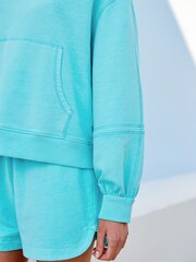 Blue Essential Cotton Jersey Longsleeve Hoodie - Image 5 of 7