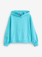 Blue Essential Cotton Jersey Longsleeve Hoodie - Image 6 of 7