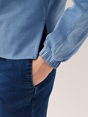 Blue Utility Pocket Detail Long Sleeve Dropped Shoulder Sweatshirt - Image 4 of 6