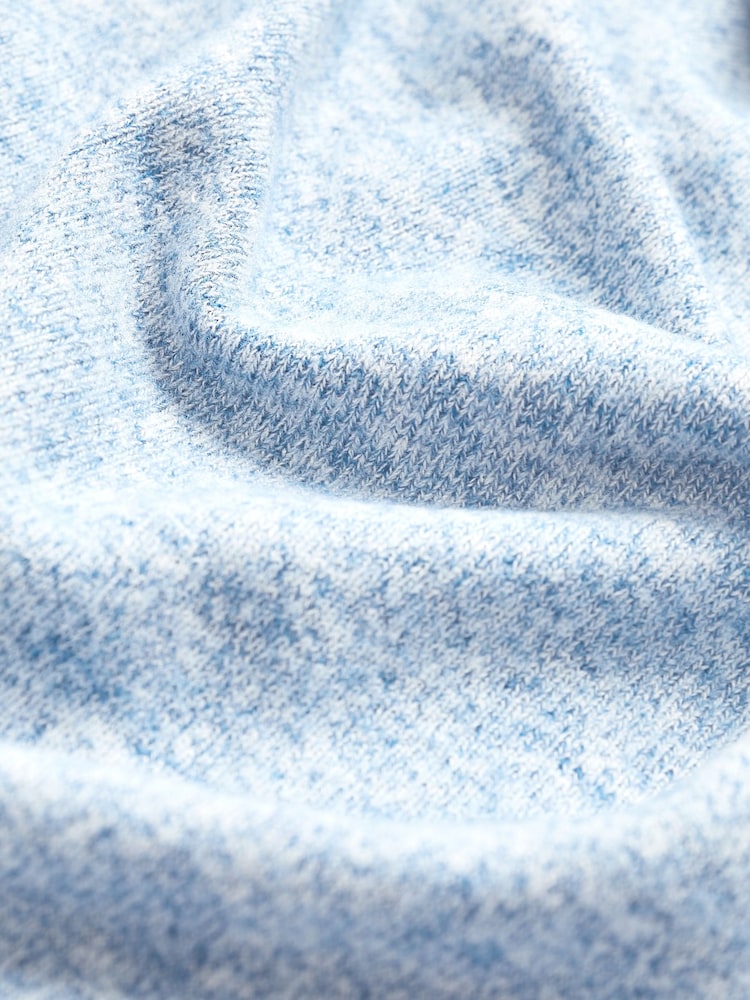 Blue Cosy Lightweight Soft Touch Sleeve Detail Crew Neck Jumper - Image 6 of 6