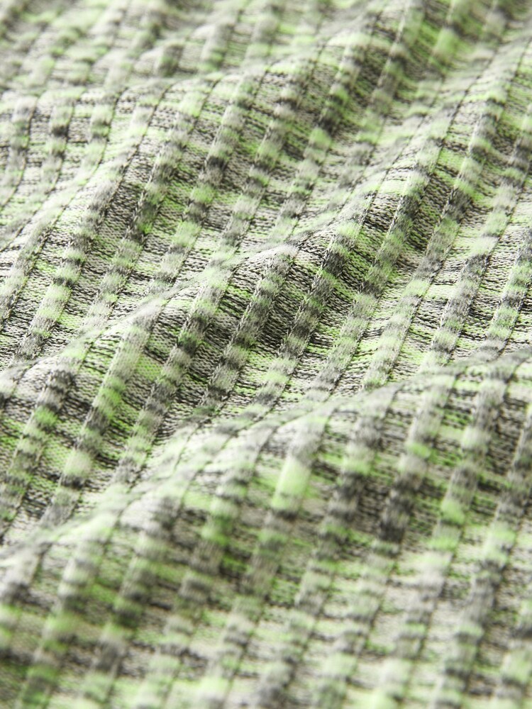 Green Spacedye Cosy Soft Touch Ribbed Lettuce Edge Hem Long Sleeve Top - Image 3 of 3