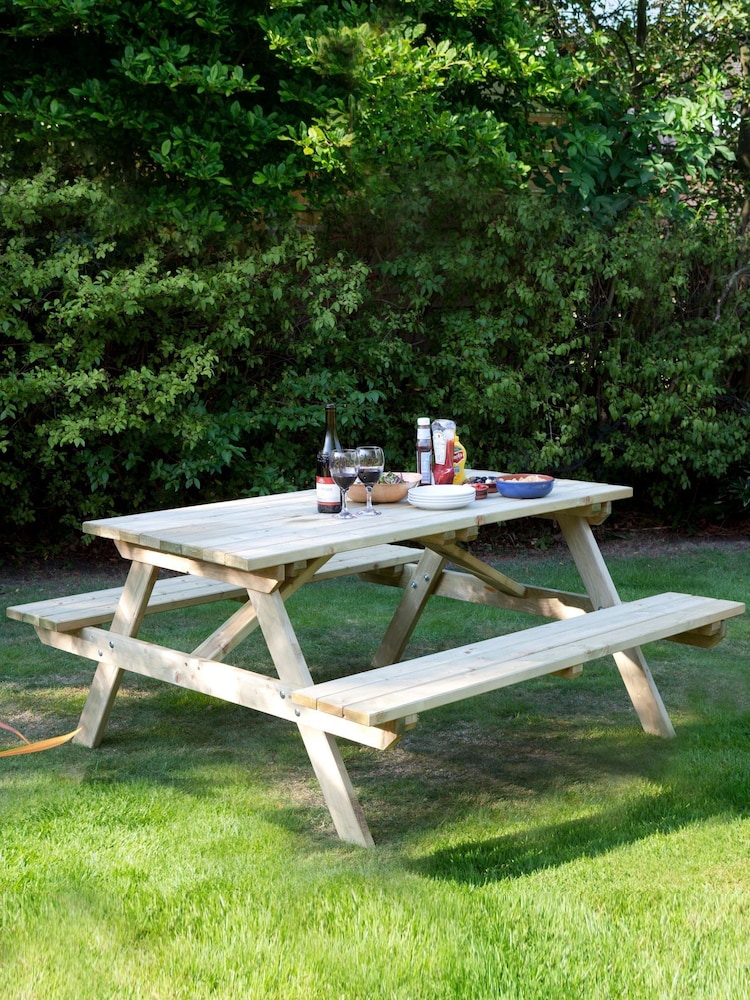 Rowlinson Garden Products Natural Picnic Table 1.5m - Image 1 of 4