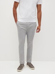 Mid Grey Skinny Fit Stretch Chino Trousers - Image 1 of 8