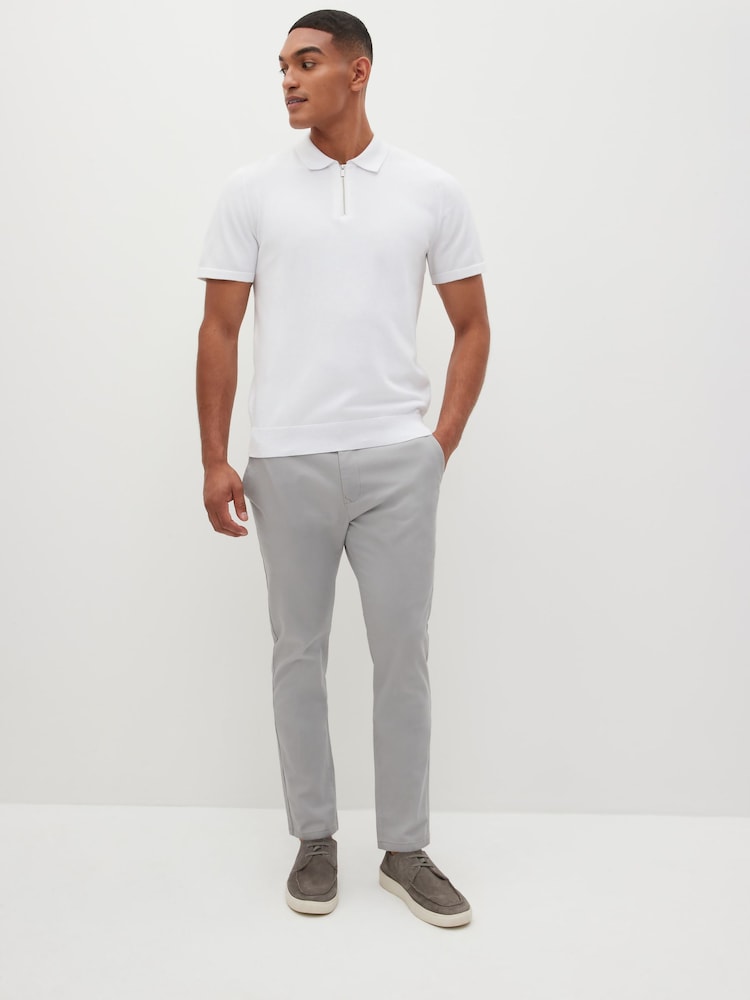 Mid Grey Skinny Fit Stretch Chino Trousers - Image 2 of 8