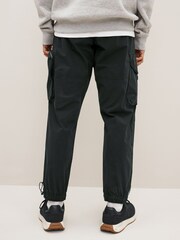 Black Regular Tapered Multi Pocket Cargo Trousers - Image 2 of 8