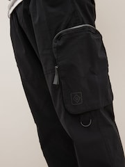 Black Regular Tapered Multi Pocket Cargo Trousers - Image 5 of 8