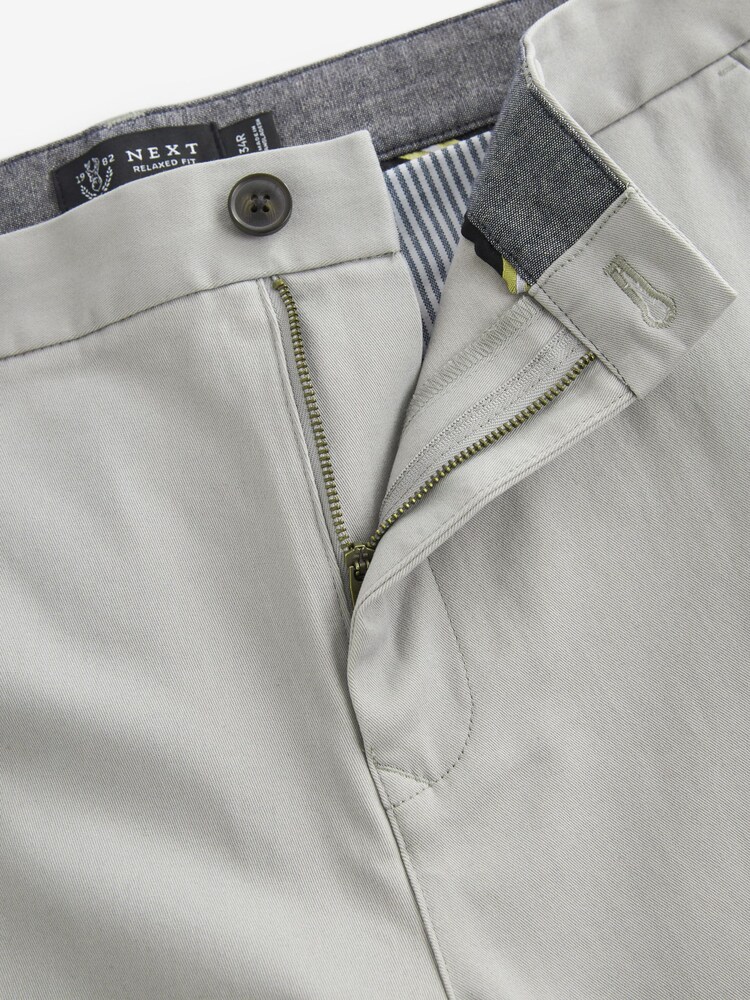 Mid Grey Relaxed Fit Stretch Chino Trousers - Image 4 of 5