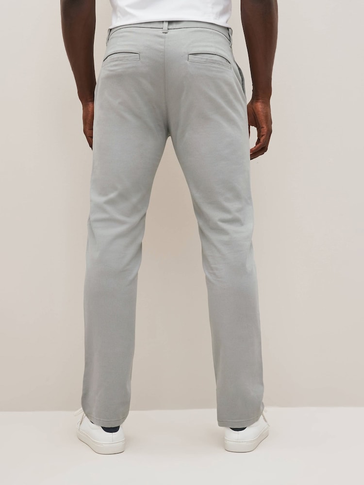 Grey Mid Straight Fit Stretch Chinos Trousers - Image 2 of 8
