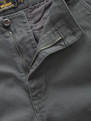 Grey Charcoal Straight Fit Cotton Stretch Cargo Trousers - Image 7 of 9