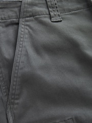 Grey Charcoal Straight Fit Cotton Stretch Cargo Trousers - Image 8 of 9