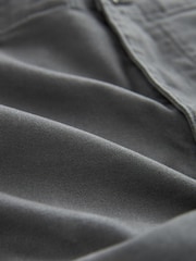 Grey Charcoal Straight Fit Cotton Stretch Cargo Trousers - Image 9 of 9
