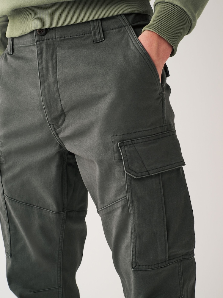 Gris anthracite - Slim Fit (Slim Fit) - Pantalon cargo stretch en coton - Image 5 of 10