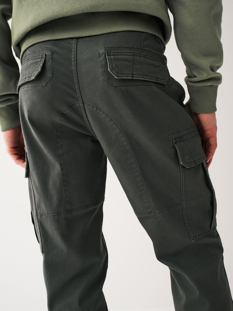 Gris anthracite - Slim Fit (Slim Fit) - Pantalon cargo stretch en coton - Image 6 of 10